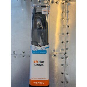 Ventev 6ft Flat USB-A To Micro-USB Cable Tangle-Free Black